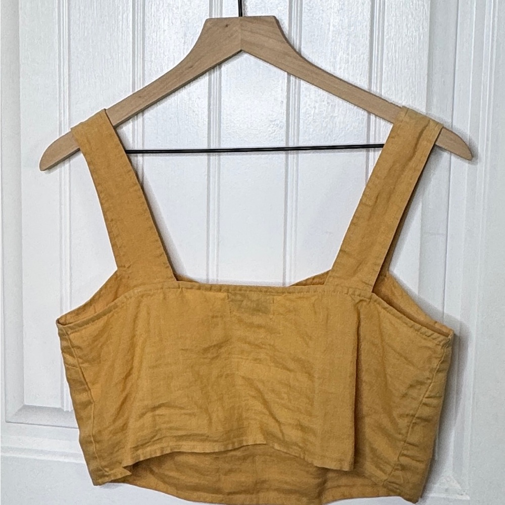 MATE the Label Linen Crop Tank Top S Made in LA Minimalist - Picture 5 of 5
